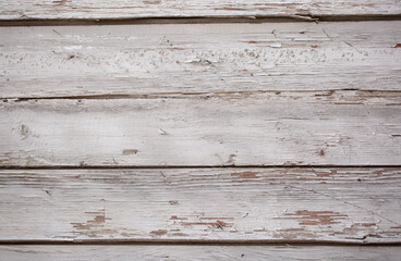 Fototapeta premium Background of wooden light gray vintage boards as abstract texture copy space