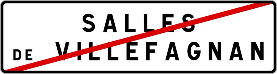 Panneau sortie ville agglomération Salles-de-Villefagnan / Town exit sign Salles-de-Villefagnan