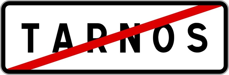 Panneau sortie ville agglomération Tarnos / Town exit sign Tarnos