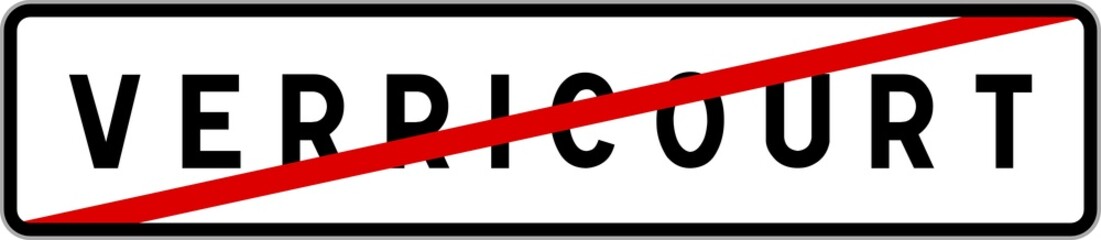 Panneau sortie ville agglomération Verricourt / Town exit sign Verricourt