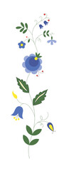 Floral folk vector illustration. Traditional Polish embroidery ornament. - obrazy, fototapety, plakaty
