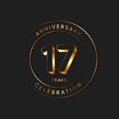 17 Years Anniversary Celebration, Logo, Vector Design Illustration Template