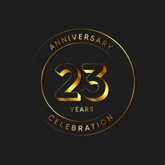 23 Years Anniversary Celebration, Logo, Vector Design Illustration Template