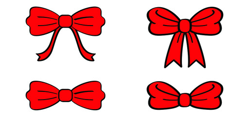 Cartoon knot line pattern, bow tie or ribbon. Comic bowtie, tie, ribbons or necktie sign. Party set tools. Flat vector pictogram or symbol. Bows ties accessories logo. christmas day, dec 25, xmas