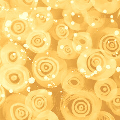Gold Circle Design. Art Brush Strokes. Pale