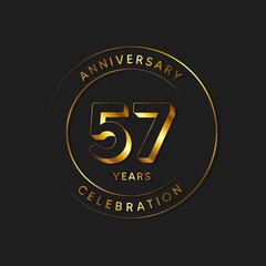 Fototapeta premium 57 Years Anniversary Celebration, Logo, Vector Design Illustration Template