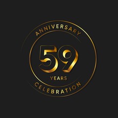 59 Years Anniversary Celebration, Logo, Vector Design Illustration Template