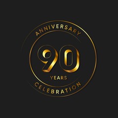 90 Years Anniversary Celebration, Logo, Vector Design Illustration Template