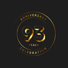 93 Years Anniversary Celebration, Logo, Vector Design Illustration Template