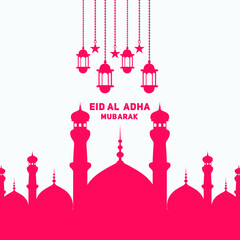 Fototapeta premium Abstract Eid al Adha Mubarak background with moon and star decoration