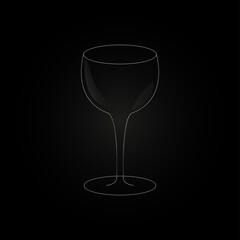 glass goblet icon on black background