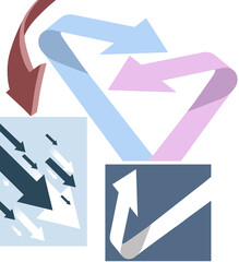 Here are isolated arrows that are useful for graphic projects. This is a 3-d illustration..