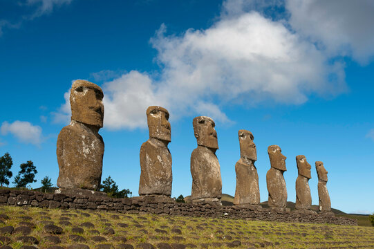 Chile, Easter Island, Rapa Nui, Ahu Akivi