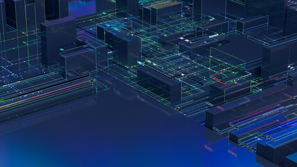 Abstract technology background.  Concept data center. Electronic equipment.