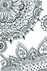 mandala vector bicolor white and black illustration, wallpaper, card and background