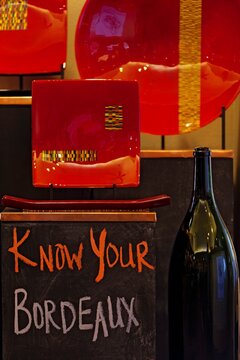 Functional glass art complements the offerings in a tasting room in Richland, Washington.