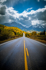 Fall Color along the San Juan Skyway scenic byway near Telluride Colorado