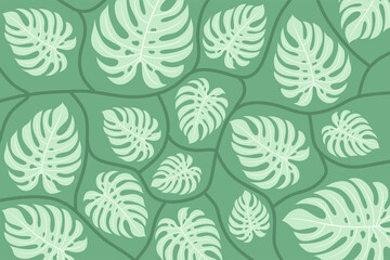 Tropical leaf wallpaper, Nature leaf pattern design with hand drawn line Art concept for fabrics, prints, covers, banners, invitations and more