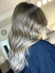 hair. dyed hair. hair coloring. beautiful hair. dyed hair in a beauty salon