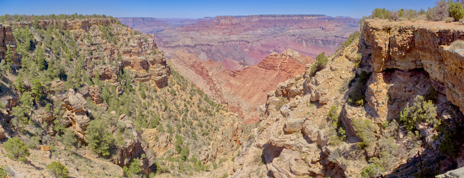 Grand Canyon Arizona Viewed From A Cliff In Between Navajo Point On The Right And Lipan Point On The Left.