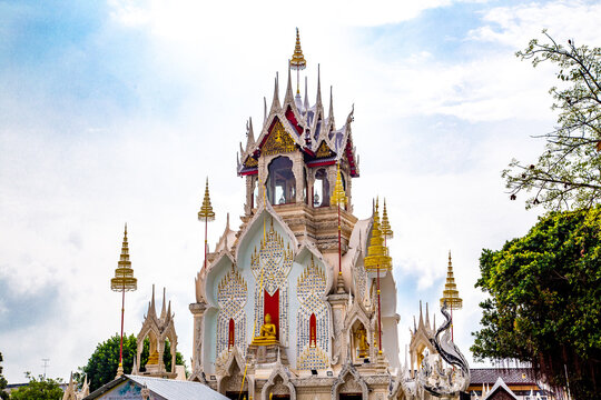 Wat Khoi white temple in Phetchaburi, Thailand