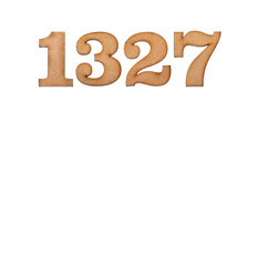 Number 1327 - Piece of wood isolated on white background