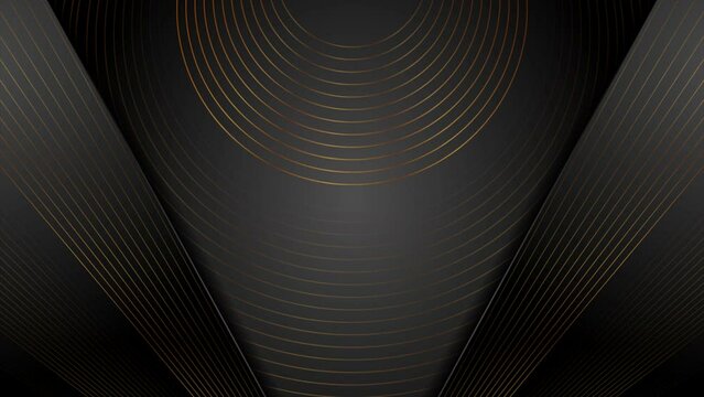 Black luxury corporate background with golden lines. Seamless looping motion design. Video animation Ultra HD 4K 3840x2160