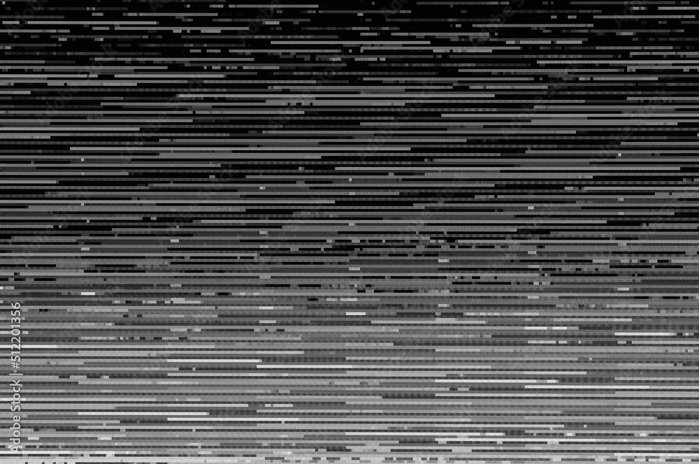 Wall mural pixel pattern of a digital glitch / abstract black and white pixel pattern background of a digital g