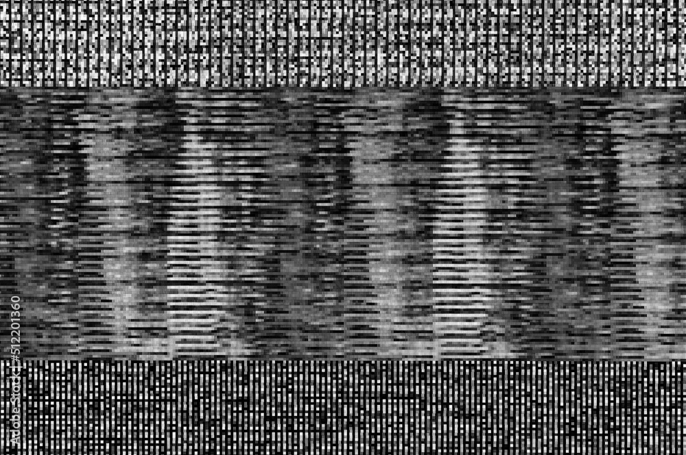 Wall mural pixel pattern of a digital glitch / abstract black and white pixel pattern background of a digital g