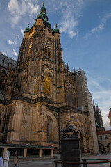 Fototapeta na wymiar St Vitus Cathedral in Prague city in summer time