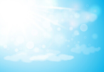 Blue sky and shining sun. Sky clouds. blue sky landscape. Sky after the rain. Hope concept. End of the storm.