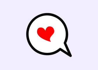 LOVE MESSAGE, DIALOG BALLOON WITH CARICATURE STYLE HEART, VECTOR 
GRAPHIC RESOURCE