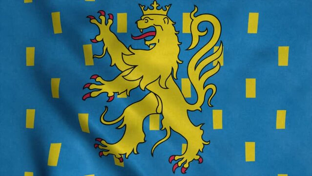 Franche-Comte flag, France, waving in the wind, background