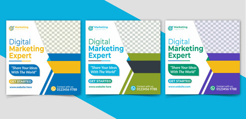 Digital Marketing Social Media Post banner Template set