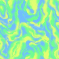 Fototapeta na wymiar Watercolor wavy abstract pattern. Blurred light green, blue and yellow marble or liquid texture.