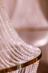 wedding decor beautiful crystal chandelier close up