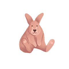 realistic rabbit on a white background.. Rabbit symbol of 2023 year. Hand-drawn vector illustration. 