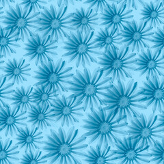 Seamless pattern with blue flowers