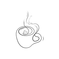 Coffee line art. Black and white concept. Vector illustration.