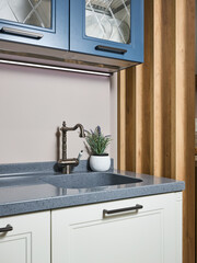 Promotional photograph of a kitchen using flash