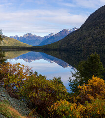 Winter's morning at Lake Gunn, near Fiordland National Park, New Zealand