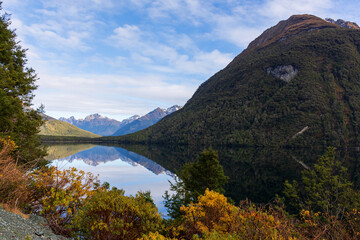 Winter's morning at Lake Gunn, near Fiordland National Park, New Zealand