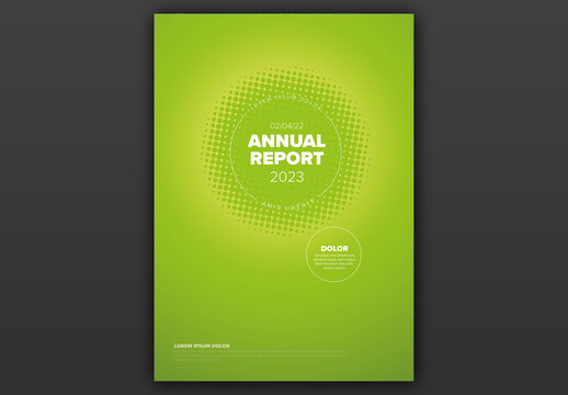 Green Annual Report Front Cover Page Layout