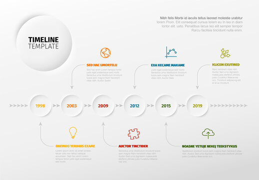 Infographic Timeline Layout with Horizontal Time Line