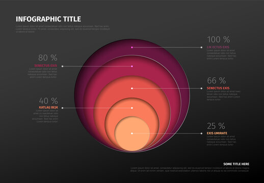 Dark Infographic Layout with Percentages