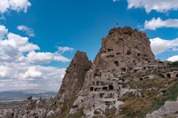 Fototapeta na wymiar Uchisar Castle at Nevşehir, Cappadocia, Turkiye