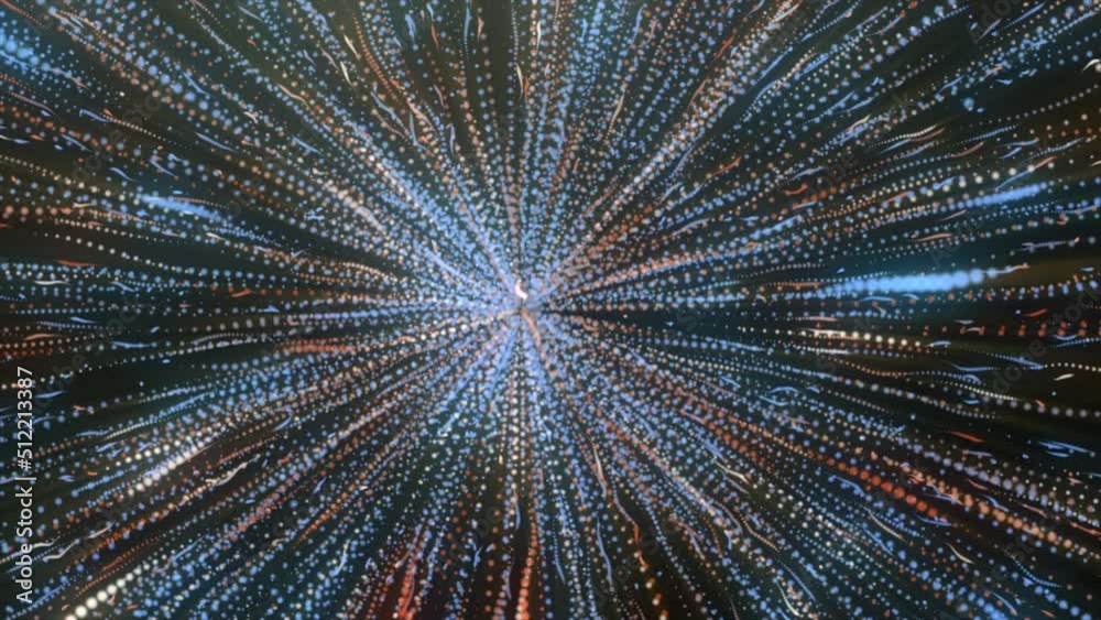 Wall mural hyperspace jump through the stars to a distant space. motion. traveling through star fields flying e