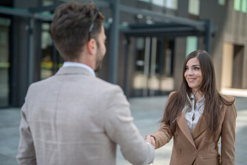 Fototapeta na wymiar Business people handshake