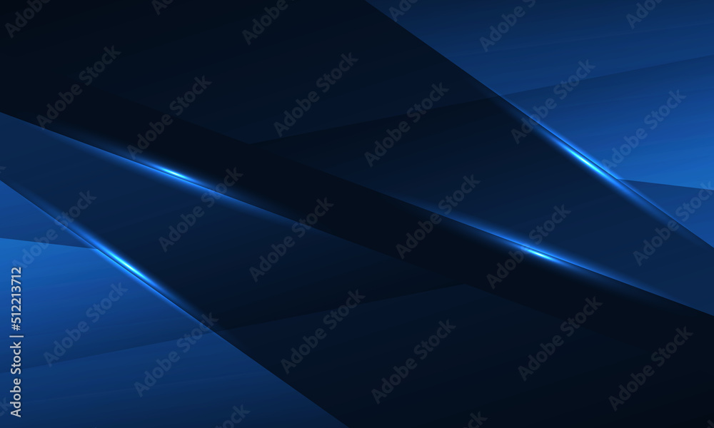 Poster Abstract blue background with geometric dynamic glowing diagonal lines. Modern trandy abstract blue background for business, corporate, brochure, banner, cover or poster. Vector illustration