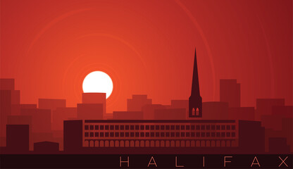 Halifax UK Low Sun Skyline Scene - obrazy, fototapety, plakaty